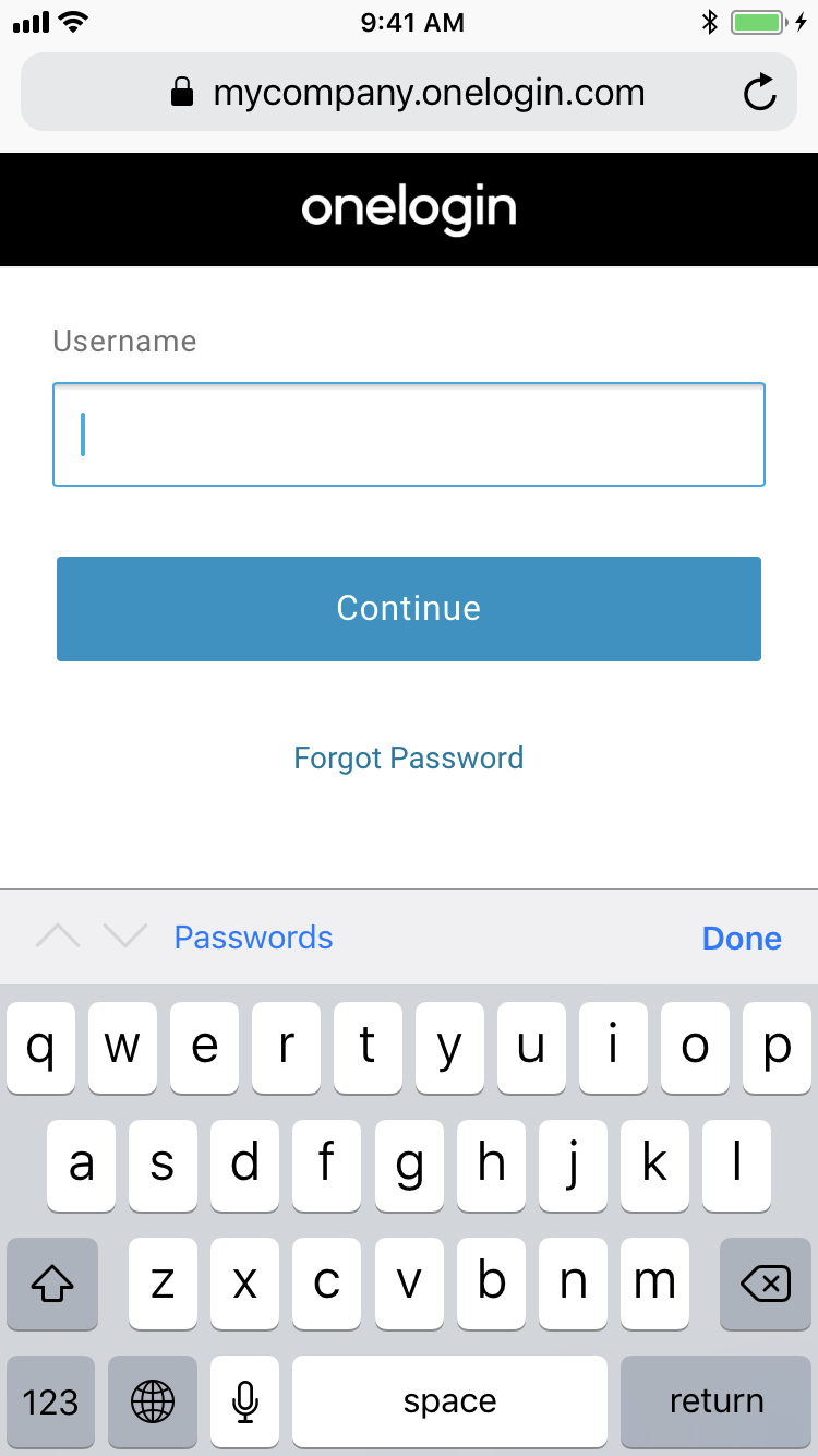 User-friendly mobile device login screen